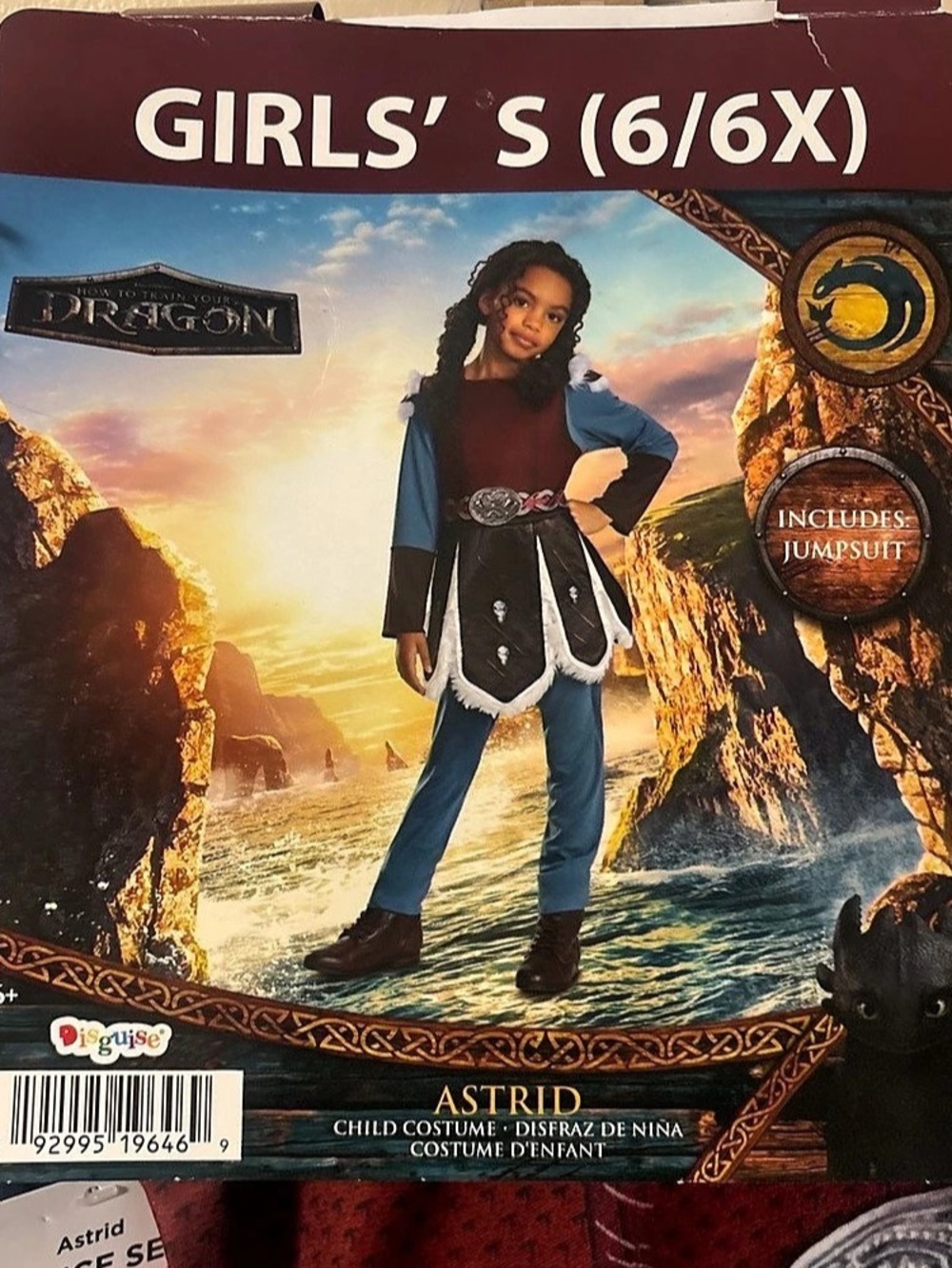Amscan Astrid how to train your Dragon Girls Costume Size 6 (6/6X) NWT